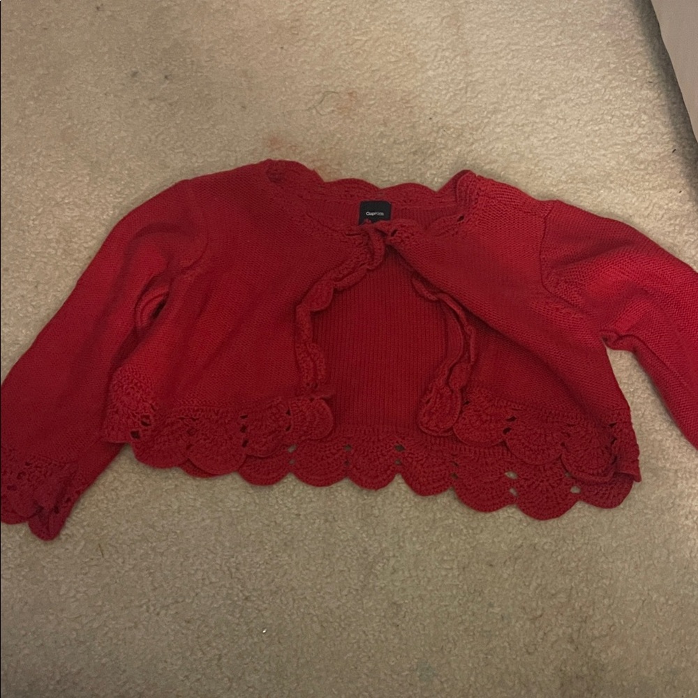 GAP Red Scalloped Sweater for Kids